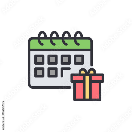 Gift delivery schedule icon, indicating upcoming special event or promotion