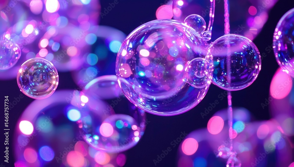 Multicolored soap bubbles