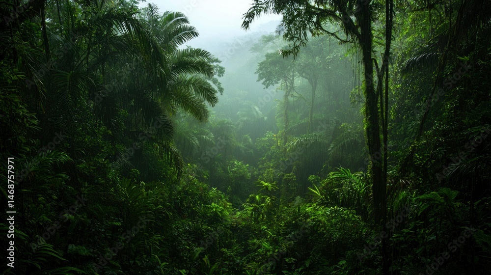 Lush tropical rainforest vista