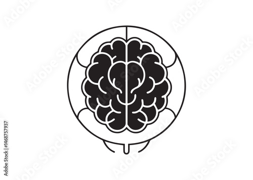 Mental Health Design, Mental Brain Silhouette Vector