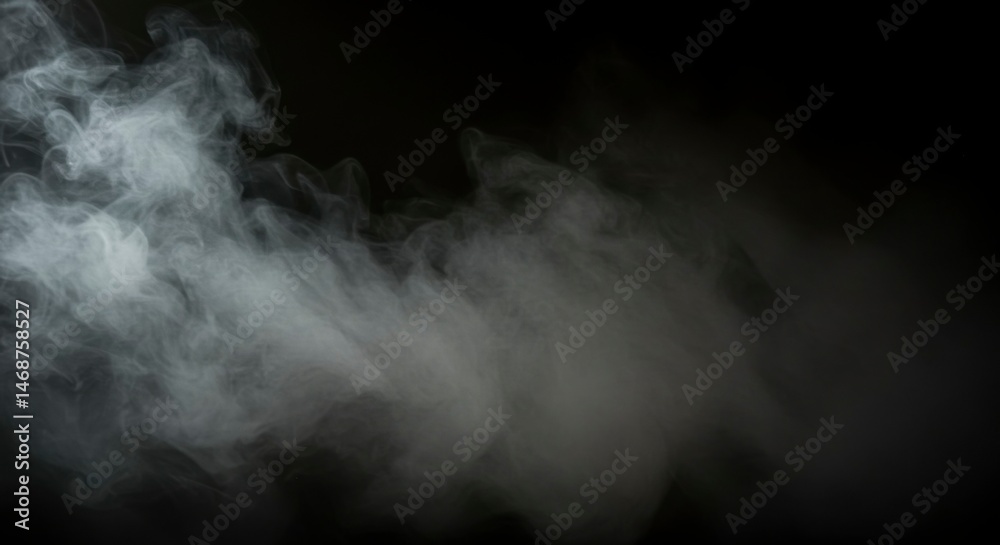 Abstract smoky shapes against a black background