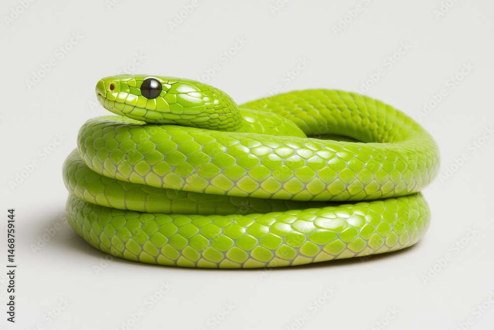 Green snake coiled