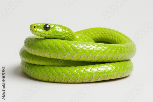 Green snake coiled