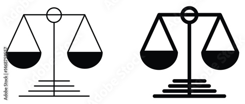 Justice Scale icon. Vector illustration.