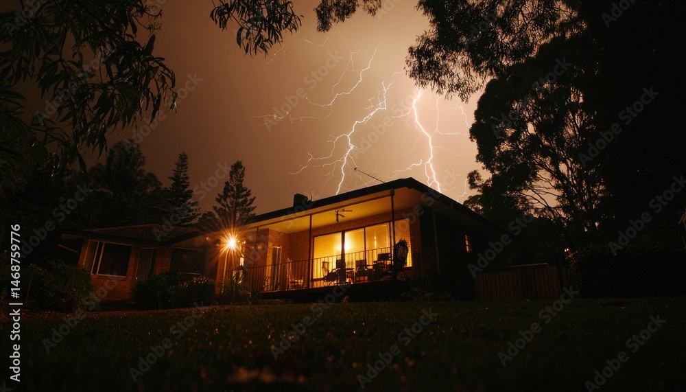 Stormy Night House