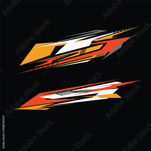 car sticker vector livery car body wrapping background. modern car body sticker