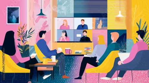 business, meeting, people, silhouette, woman, sitting, chair, team, office, businessman, conference, table, vector, group, business people, computer, teamwork, illustration, communication, job, presen