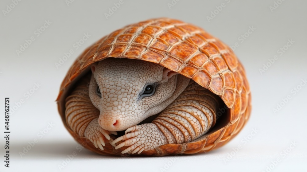 Obraz premium Pink Fairy Armadillo Hiding Shell Studio Shot
