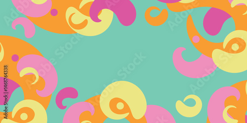 カラフル　幾何学　ポップ　模様　背景