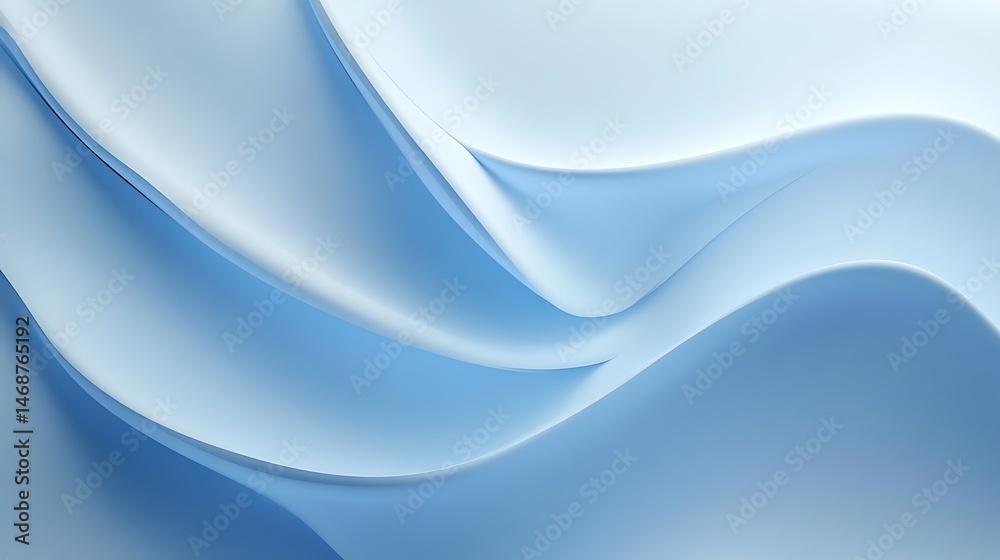 Smooth, light blue, flowing, abstract, 3D, surface design. Smooth, light blue, flowing, abstract, 3D, surface design.