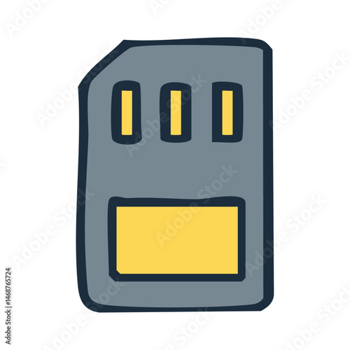 Memory Card Icon - Digital Storage Vector Illustration