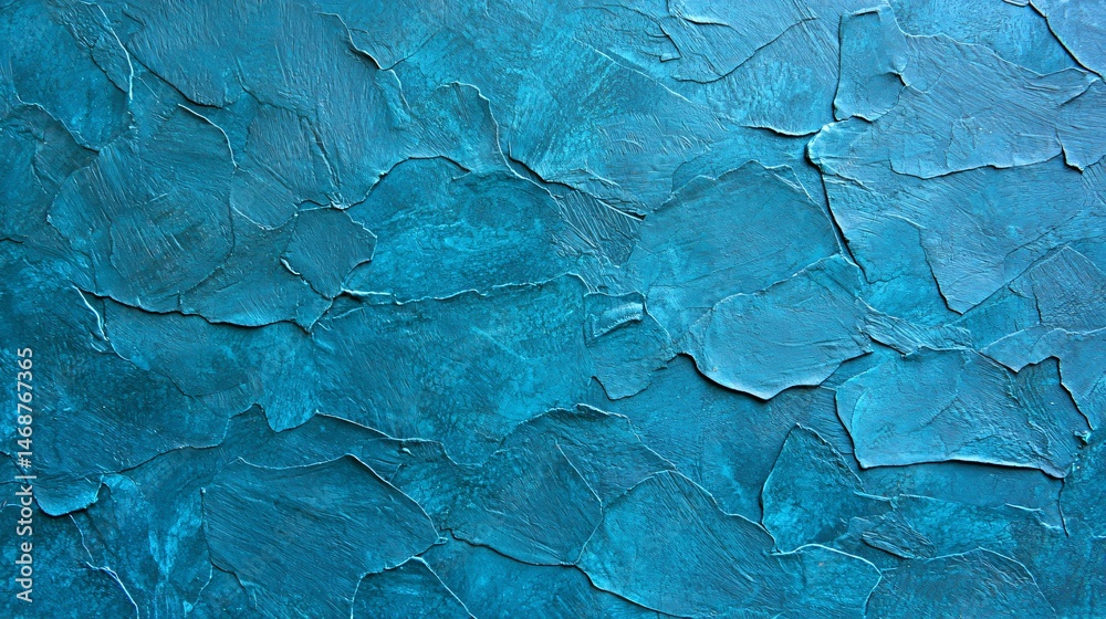 Fototapeta premium Abstract wash of blue and teal tones, beautiful organic edge texture, center faded for text placement, paper grain visible, no subject focus, calm and flowing