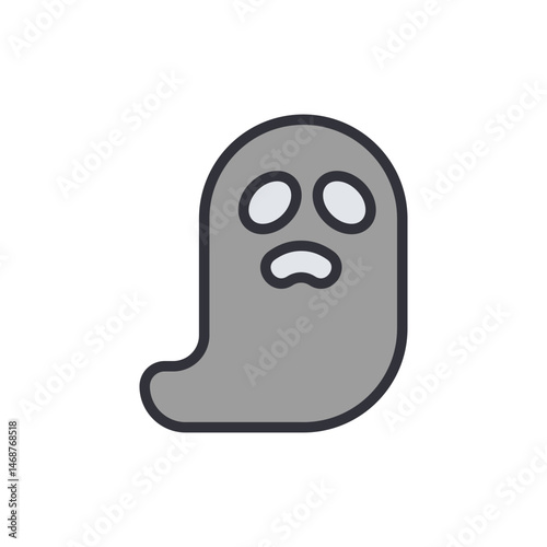 Sad and spooky phantom character for holiday decorations or spooky icons