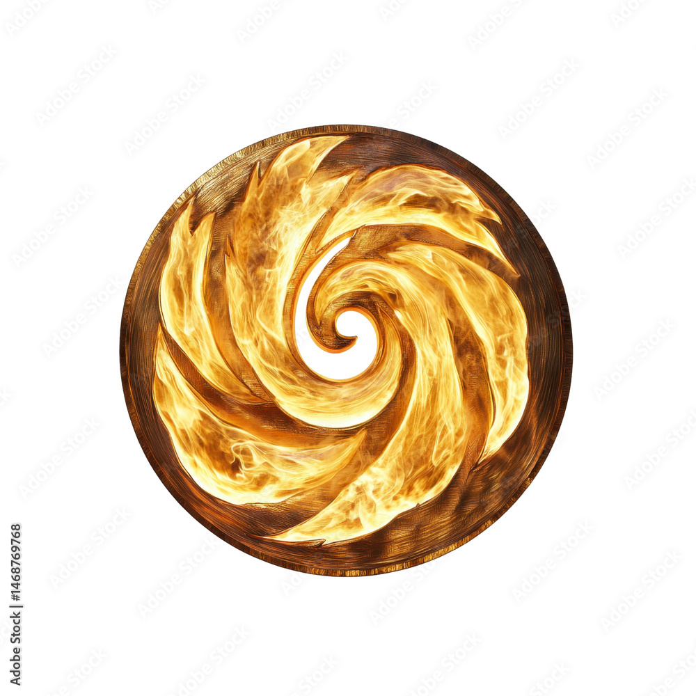 Fototapeta premium Fiery Spiral Abstract Burning Vortex of Energy and Power