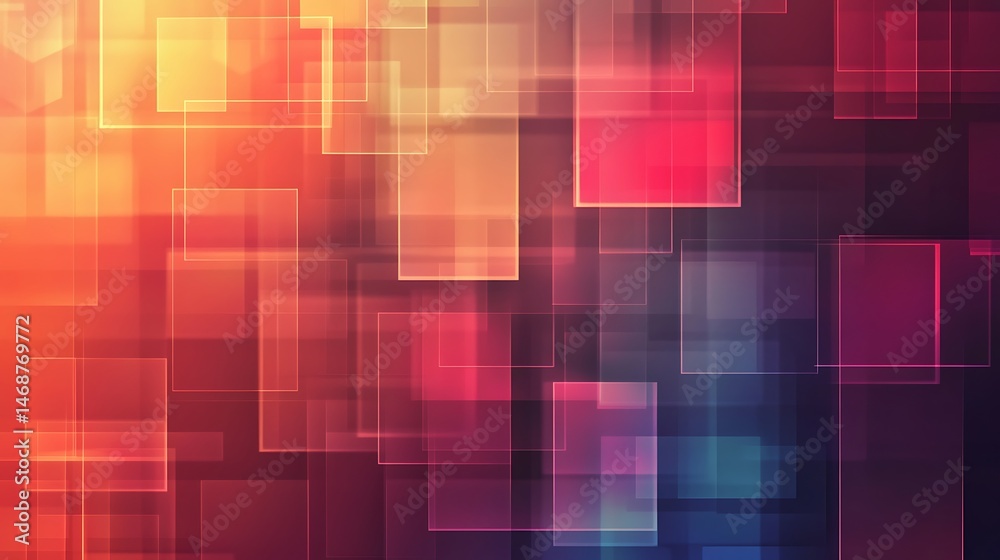 Abstract graphic design with overlapping rectangles in warm colors.