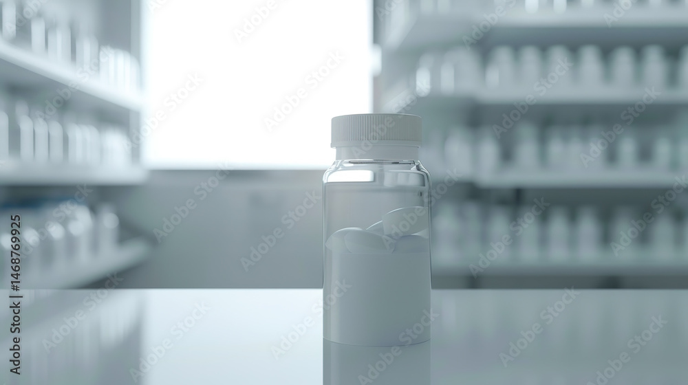 Close-up of a single prescription pill bottle with medical price tags, healthcare and pharmacy concept, medicine and treatment, medical care and drugstore essentials.