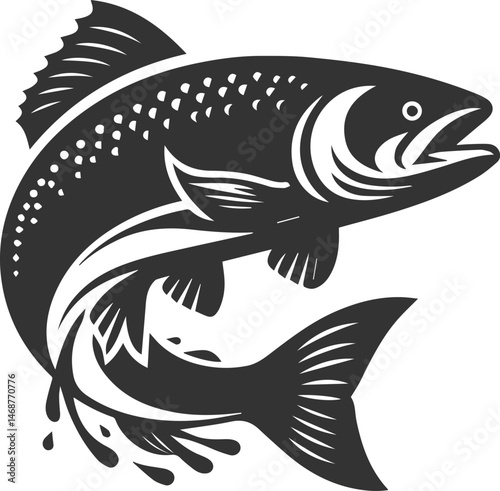 Vector salmon fish silhouette