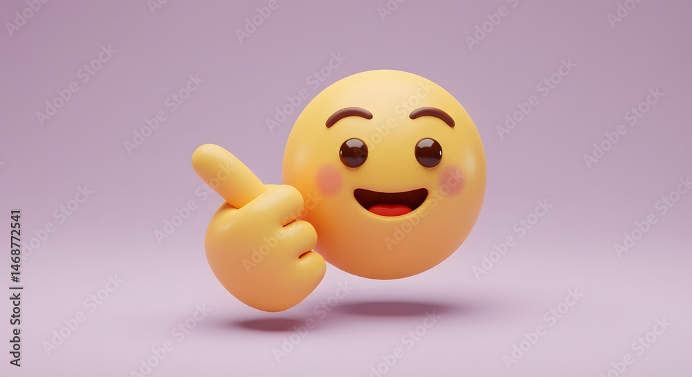 Fototapeta premium Emoji Pointing with Index Finger