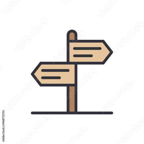 Directional arrows indicator of different places, travel destination icon