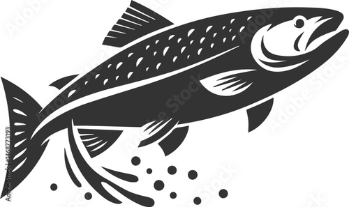 Wallpaper Mural Vector salmon fish silhouette Torontodigital.ca