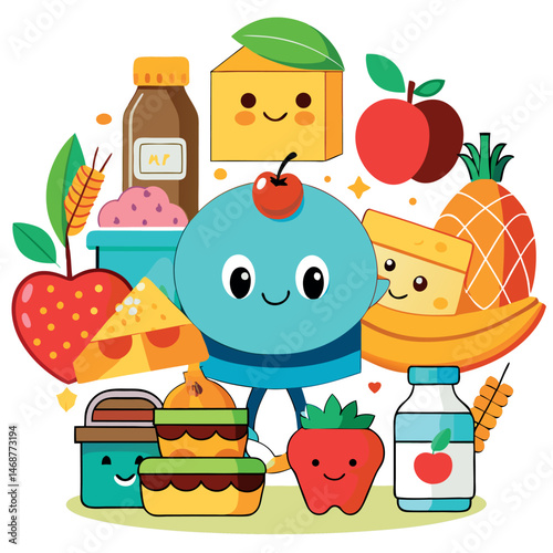 Food Supply Issues Cartoon Vector Illustrations on White Background