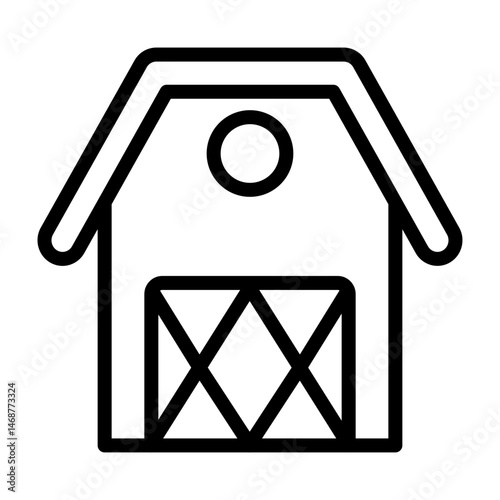 Farmhouse Vector Line Icon Design