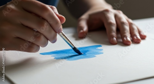 Hands painting art therapy creative process teamwork
