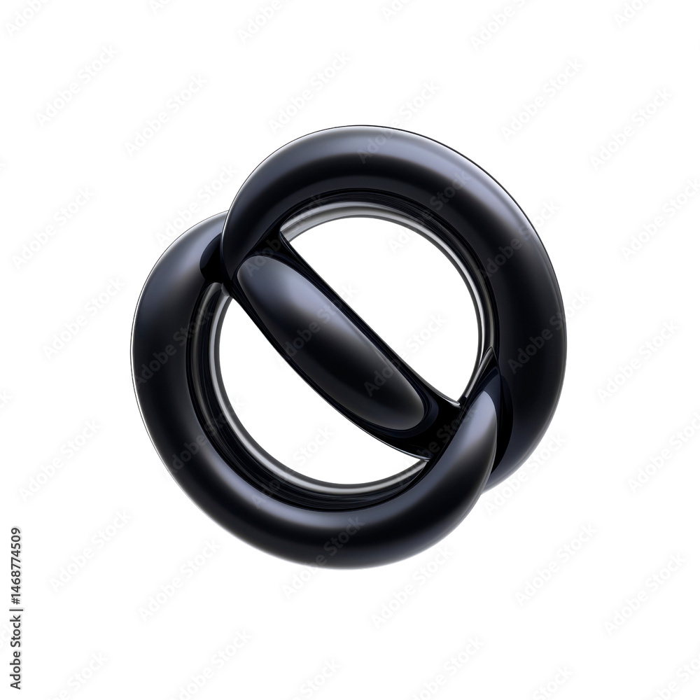 Abstract Black Interlocking Rings 3D Render of Modern Geometric Design Abstract Black Interlocking Rings 3D Render of Modern Geometric Design