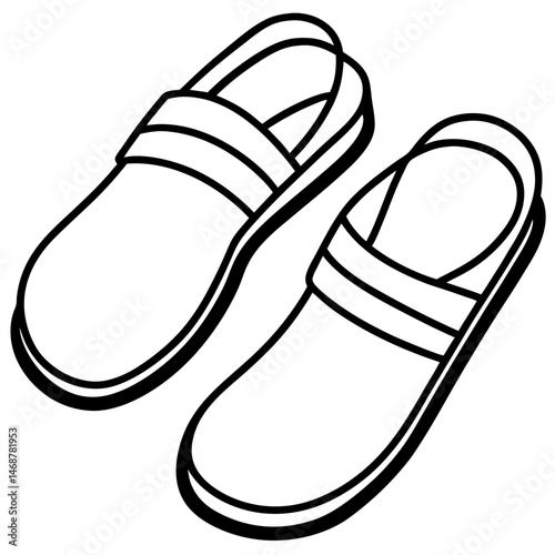 Minimal Sandals Vector on White