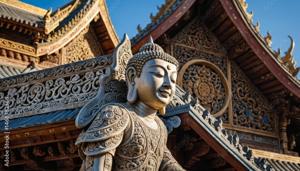 Obraz premium Serene Buddha Statue at a Chinese Temple