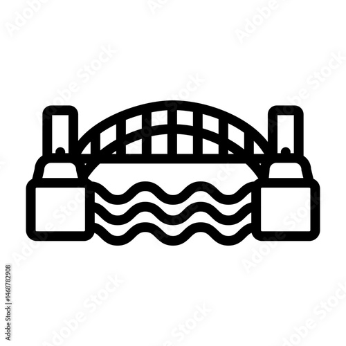 Sydney Harbour Bridge Vector Line Icon Design