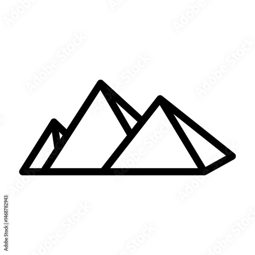 Great Pyramid of Giza Vector Line Icon Design