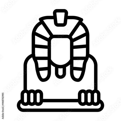 Great Sphinx of Giza Vector Line Icon Design