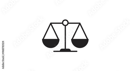 Simple Black and White Illustration of a Balance Scale