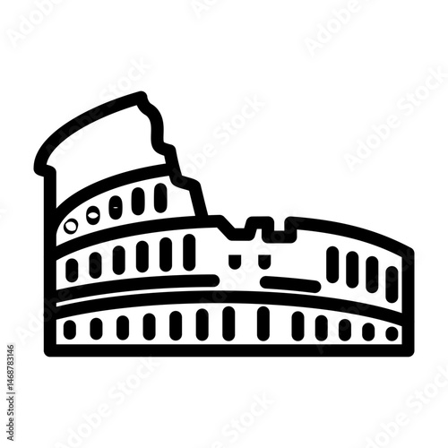 Colosseum Vector Line Icon Design