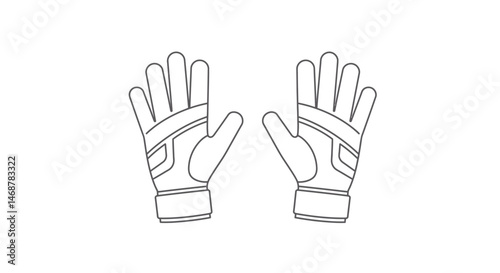 Simple Line Art of a Soccer Goalkeepers Glove