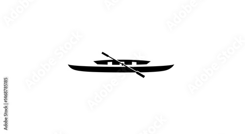 Minimalist Black Silhouette of a Speedboat with Angled Cabin Roof