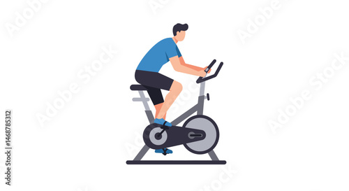 Simplified Stationary Exercise Bike with Blue and Gray Color Scheme