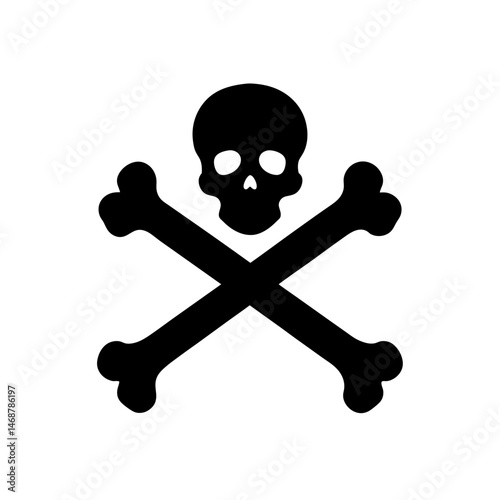 crossbones silhouette on white background  .svg