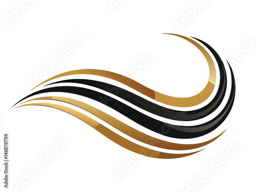 white background wit abstract flowing black line.