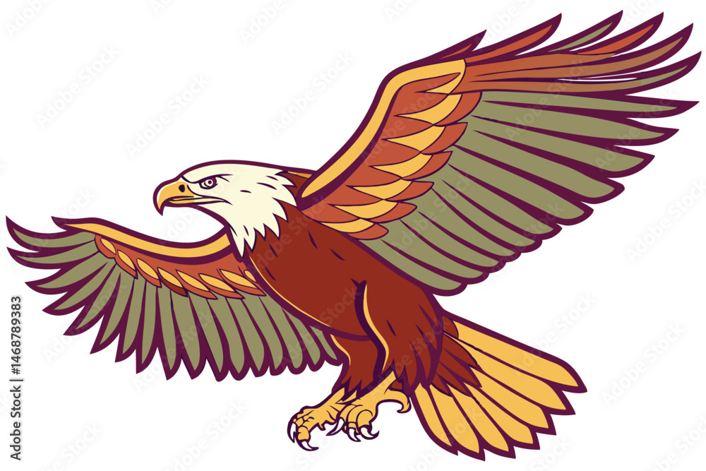 Obraz premium 103 an eagle, high quality, detailed, cartoon-style, colorful, dynamic, sharp focus, 3D, lifelike, digital art