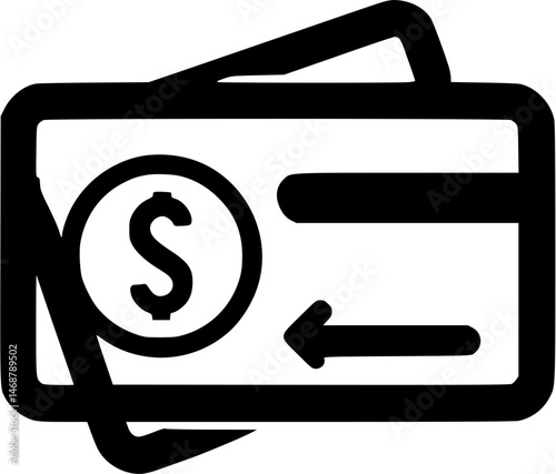Wallet with money and an arrow pointing back