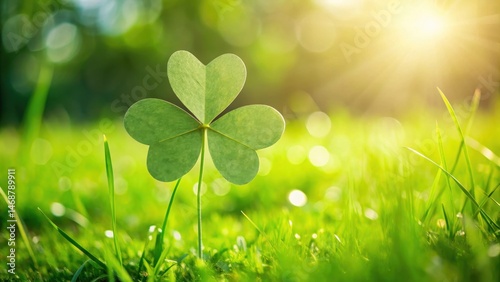Obraz na płótnie Clover leaf cut out on green background, outdoor, nature, outdoor, nature, botanical, isolated, foliage, leaf,clover w salonie