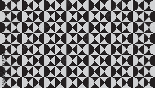 Modern seamless design in black and gray with elliptical geometry