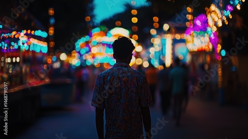 
night market scene filled with people