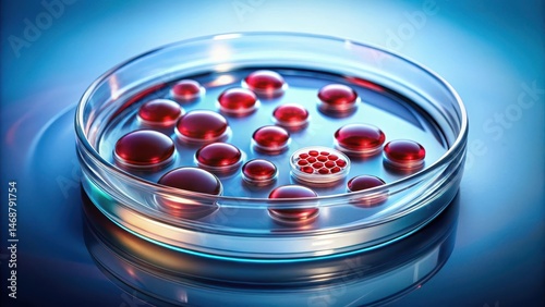 Stem cells in a petri dish, biological sample, ,  biological sample, ,stem cells