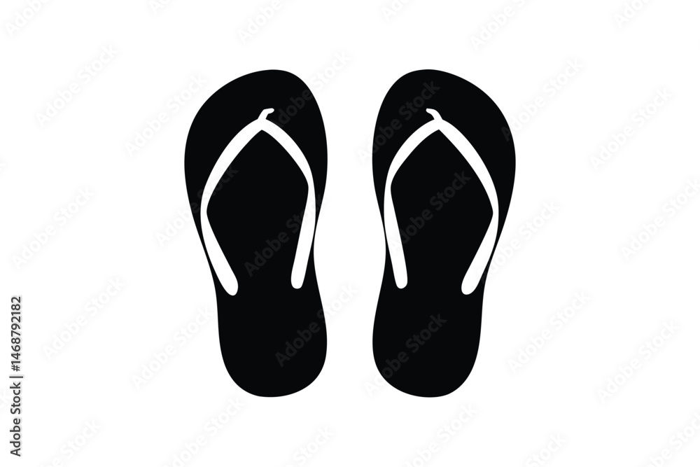 flip flop silhouette vector, black flip flop symbol flip flop silhouette vector, black flip flop symbol