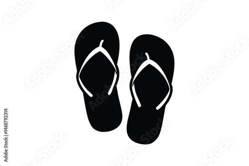 flip flop silhouette vector, black flip flop symbol