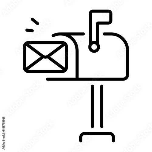 A line style icon of mail slot
