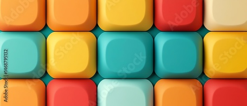 Colorful geometric tile pattern background.